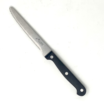 Coltello Bistecca Basic Con Lama Seghettata Punta Tonda